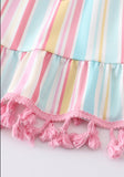 Pink-Striped Smock Dress