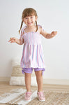 Purple Striped Smock Set