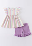 Multi-Striped Ruffle Set