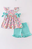 Rainbow Ruffles Shorts Set