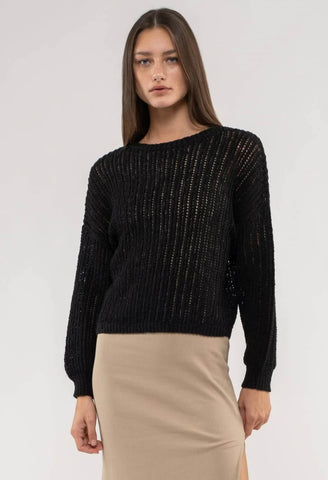 BK Sheer Knit Pullover Sweater