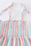 Pink-Striped Smock Dress