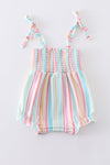 Pink-Stripe Bubble Romper