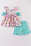 Rainbow Ruffles Shorts Set