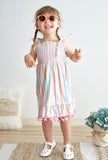 Pink-Striped Smock Dress