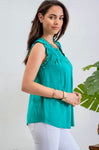 Smoke Yoke Blouse - Kelly Green