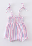 Purple Stripe Bubble Romper