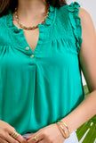 Smoke Yoke Blouse - Kelly Green