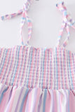 Purple Striped Smock Set