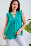 Smoke Yoke Blouse - Kelly Green