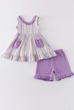 Purple Striped Set