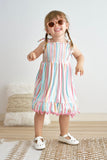 Pink-Striped Smock Dress