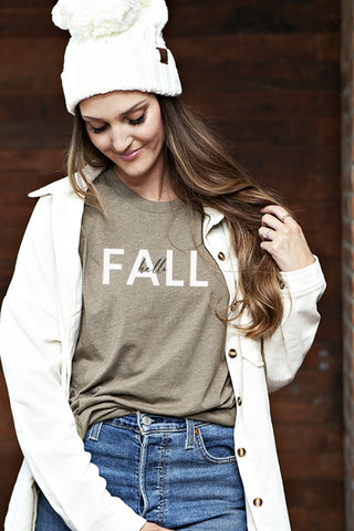 Hello Fall Olive Tee