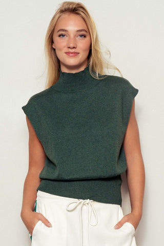 Green Sleeveless Knit Top