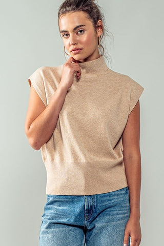 Mocha Sleeveless Knit Top