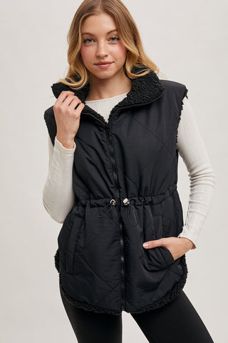 Reversible Sherpa Vest - BLK