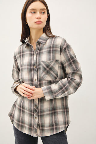 Jade Oversized Plaid Flannel