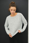 Grey Oversized Cable Knit Sweater