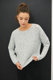 Grey Oversized Cable Knit Sweater