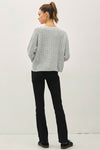 Grey Oversized Cable Knit Sweater