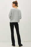 Grey Oversized Cable Knit Sweater