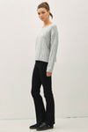 Grey Oversized Cable Knit Sweater