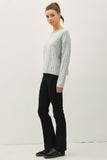 Grey Oversized Cable Knit Sweater