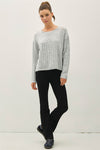 Grey Oversized Cable Knit Sweater
