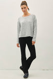Grey Oversized Cable Knit Sweater