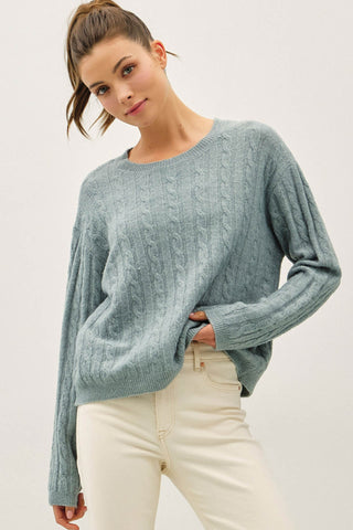 Blue Oversized Knit Sweater