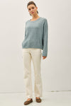 Blue Oversized Knit Sweater