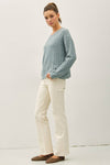 Blue Oversized Knit Sweater