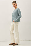 Blue Oversized Knit Sweater