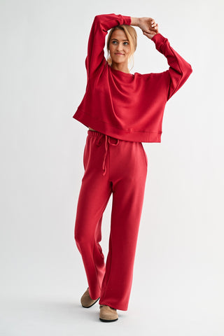 Garnet Red Laguna Wide-Leg Pant