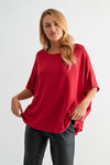 Garnet Red Laguna Boatneck Top