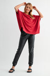Garnet Red Laguna Boatneck Top