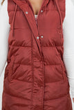Puffer Long Vest - Brick