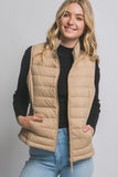 Lightweight Packable Puffer Vest - Khaki