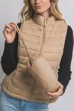 Lightweight Packable Puffer Vest - Khaki