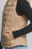Lightweight Packable Puffer Vest - Khaki