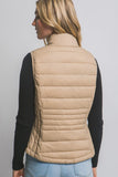 Lightweight Packable Puffer Vest - Khaki