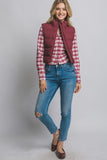 Burgundy Slim-Fit Puffer Vest