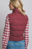 Burgundy Slim-Fit Puffer Vest