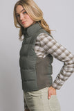 Olive Slim-Fit Puffer Vest