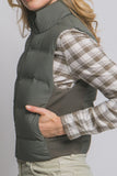 Olive Slim-Fit Puffer Vest