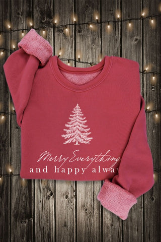 Merry Everything Mineral Sweatshirt -Red
