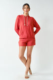 BRUSHED HACCI LOUNGE SHORTS - BRICK