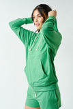 BRUSHED HACCI LOUNGE HOODIE - GREEN POP