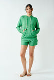 BRUSHED HACCI LOUNGE HOODIE - GREEN POP