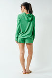 BRUSHED HACCI LOUNGE HOODIE - GREEN POP